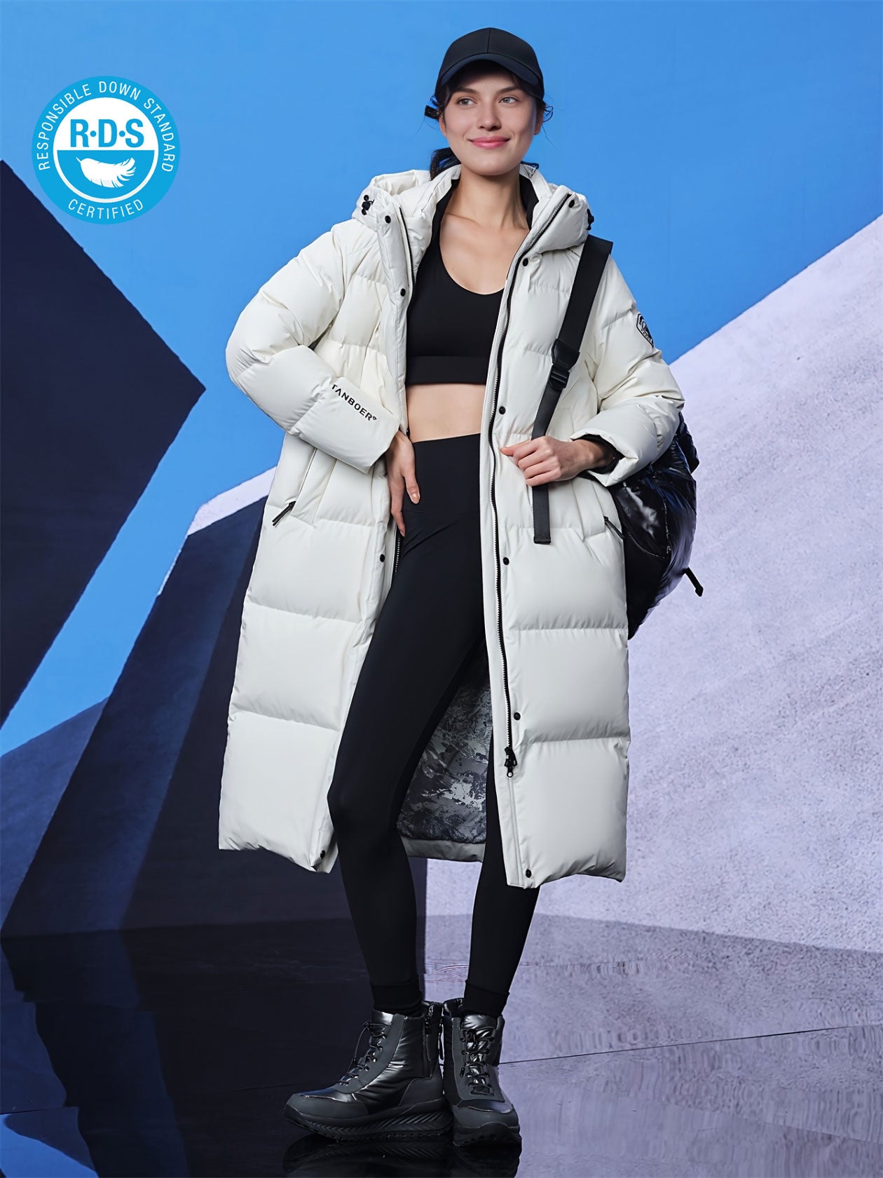 TANBOER Women's Long Thick Hooded Down Jacket | Tanboer