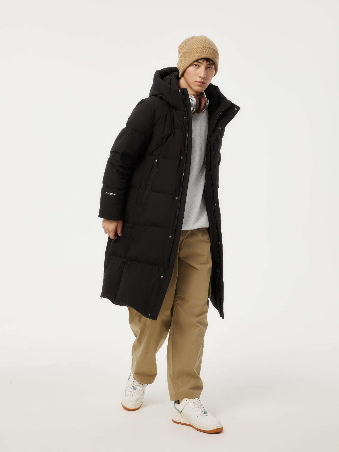 TANBOER タンボア　ダウン　Hooded Down Jacket TANBOER Men's Business Windproof Down Jacket with Detachable Hood
