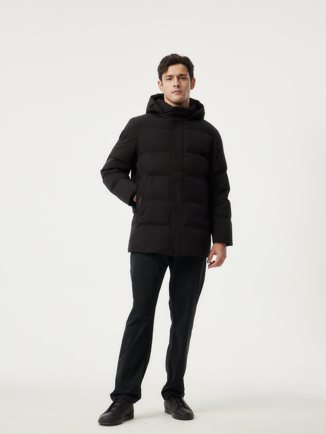 TANBOER Men's Business Windproof Down Jacket with Detachable Hood TANBOER Men's Business Windproof Down Jacket with Detachable Hood