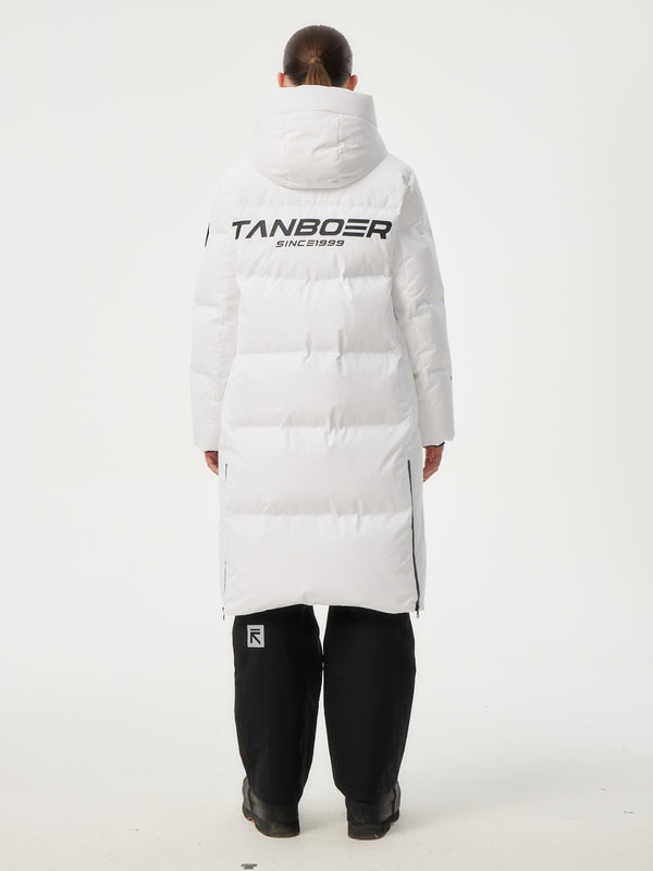 TANBOER Unisex Long Ski Suit Warm Thick Goose Down Jacket